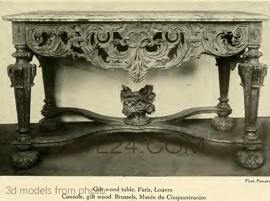 Консоли резные (CONSOLE TABLE_0180 -  | 3D model 3DSMAX / OBJ / STL) 3D модель для ЧПУ станка